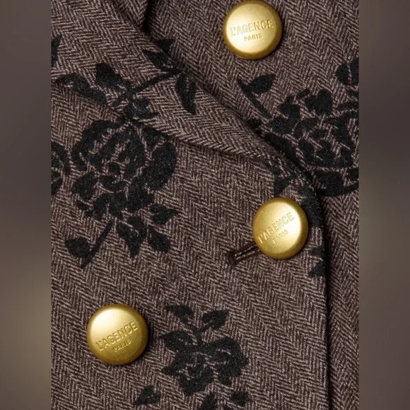 L’agence Bethany Flocked Herringbone Blazer $995 NEW - Picture 6 of 12